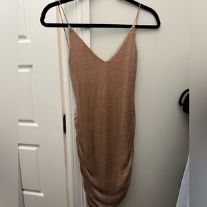 Mini low back rose gold bodycon dress